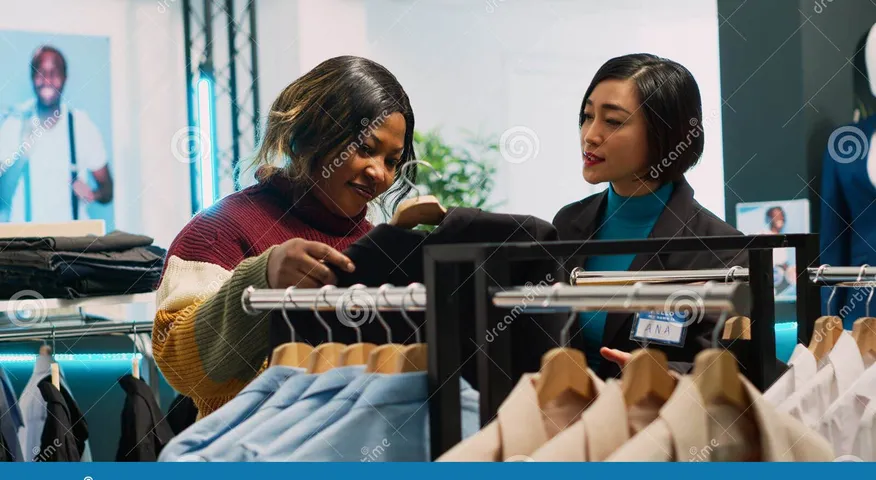 Clothing retail staff customer interaction