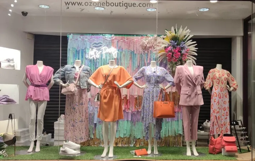 Fashion store window display seasonal